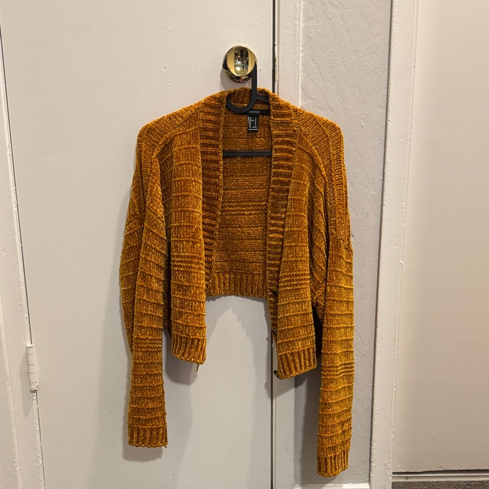 Forever 21 Golden Open-Front Cardigan